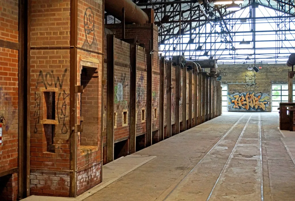 The restored brick kiln building at Evergreen Brick Works